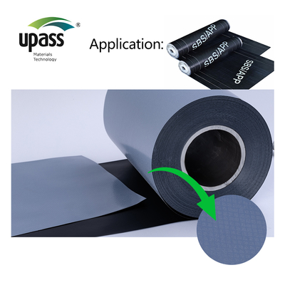 Zelfklevend SBS gemodificeerd asfalt waterdichtingsmateriaal HDPE release film blaasvormen ijs- en waterschild zelfklevend