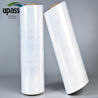 Branded Lightweight Tensile Strength PE Food Grade Transparent Stretch Wrap Film Tape Soft Waterproof Casting Supermarket 50m